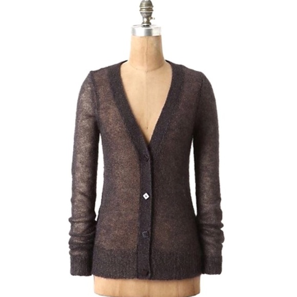 Anthropologie Sweaters - Anthro Charlie & Robin Gray Airy Sparkle Cardigan
